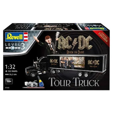 Revell 1/32 AC/DC Tour Rock or Bust Tractor Trailer w/paint & glue - Revell Germany