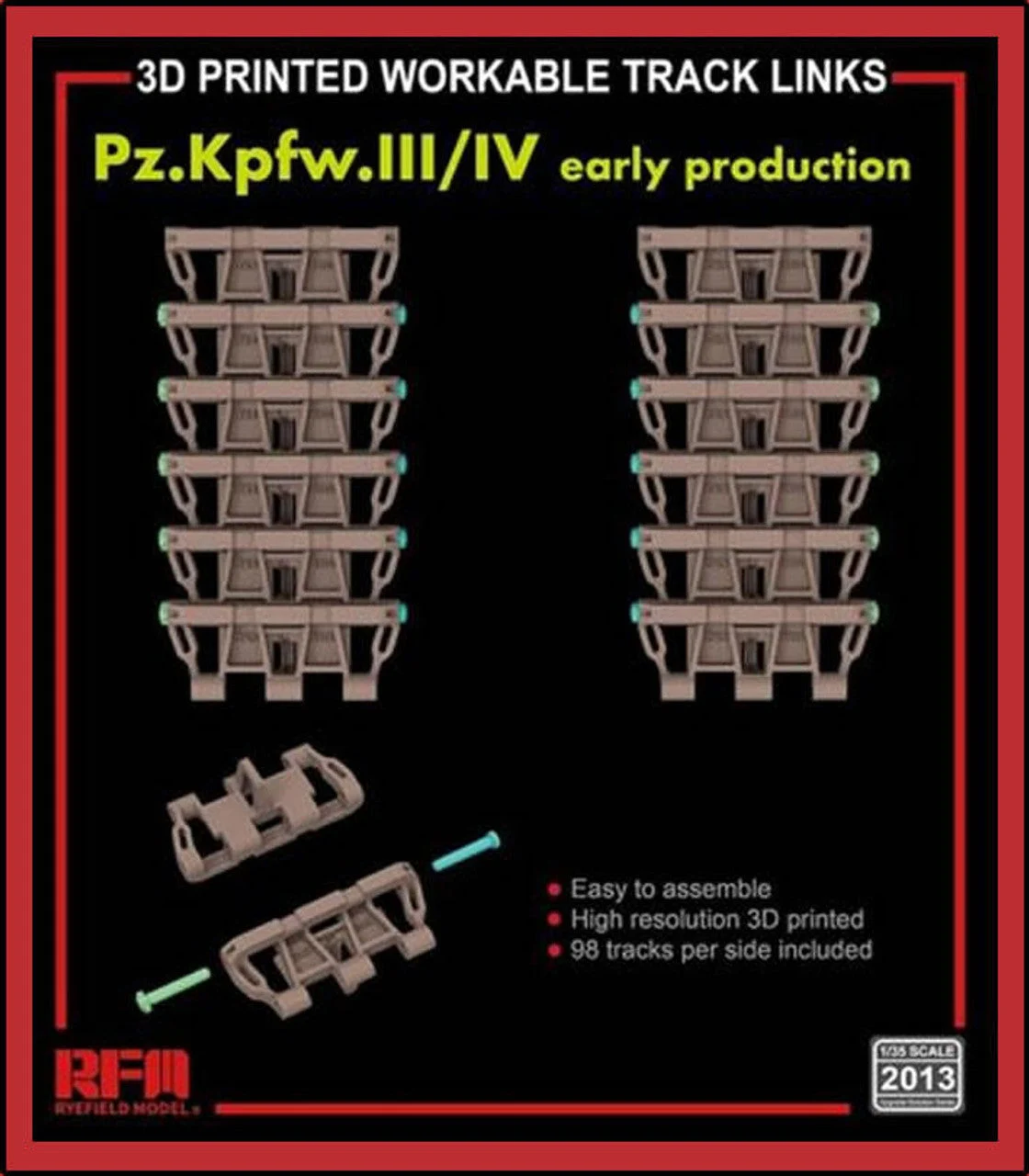 Ryefield 1/35 Ryefield 3D Printed Workable Track Link Pz.Kpfw.III/IV Early Production