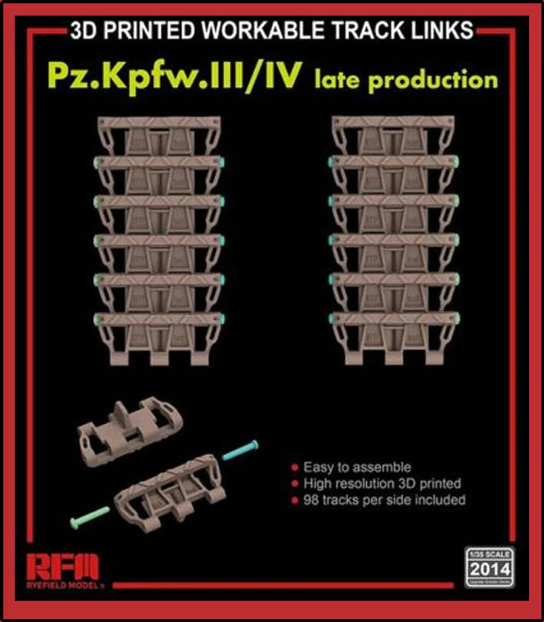 Ryefield 1/35 Ryefield Model 3D Workable Track Links Pz.Kpfw.III/IV Late Production