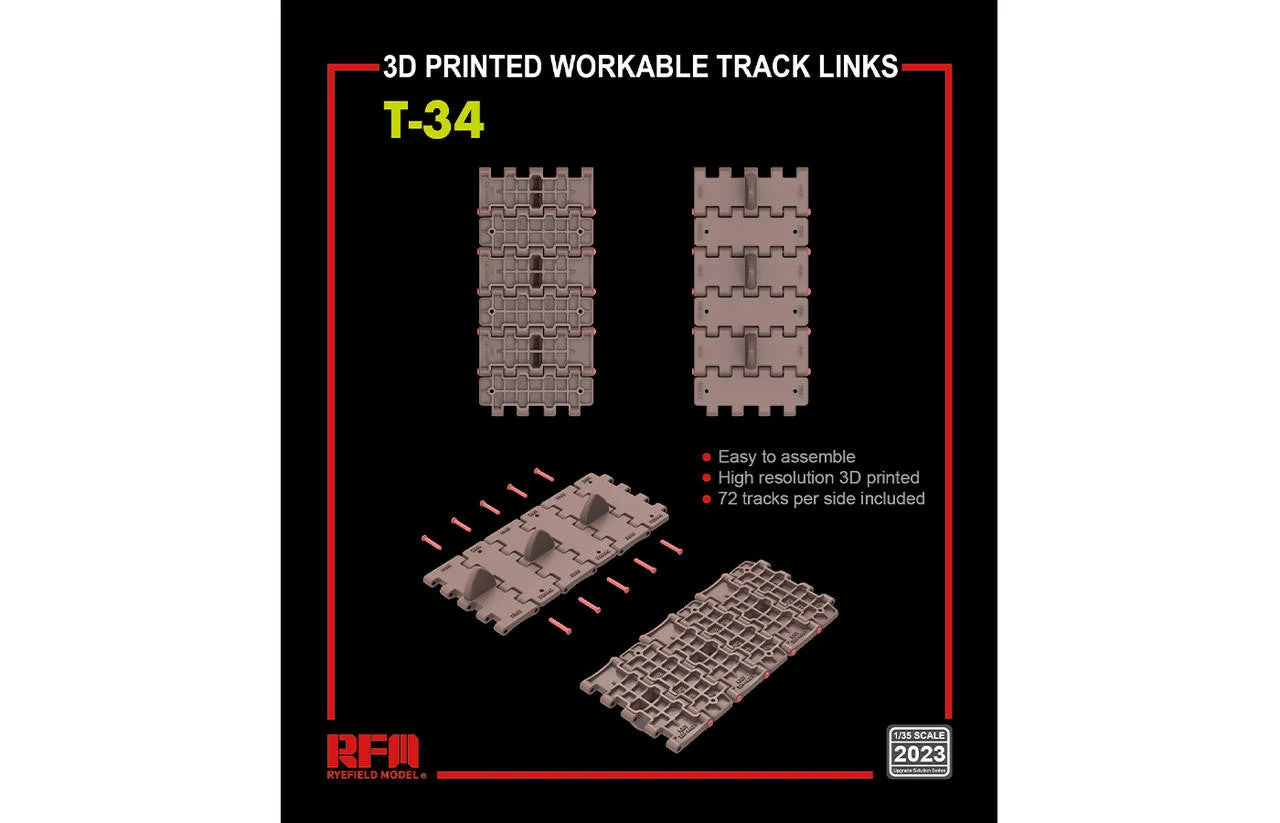 Ryefield 1/35 Ryefield Model Workable track links for T-34 (3D printed )