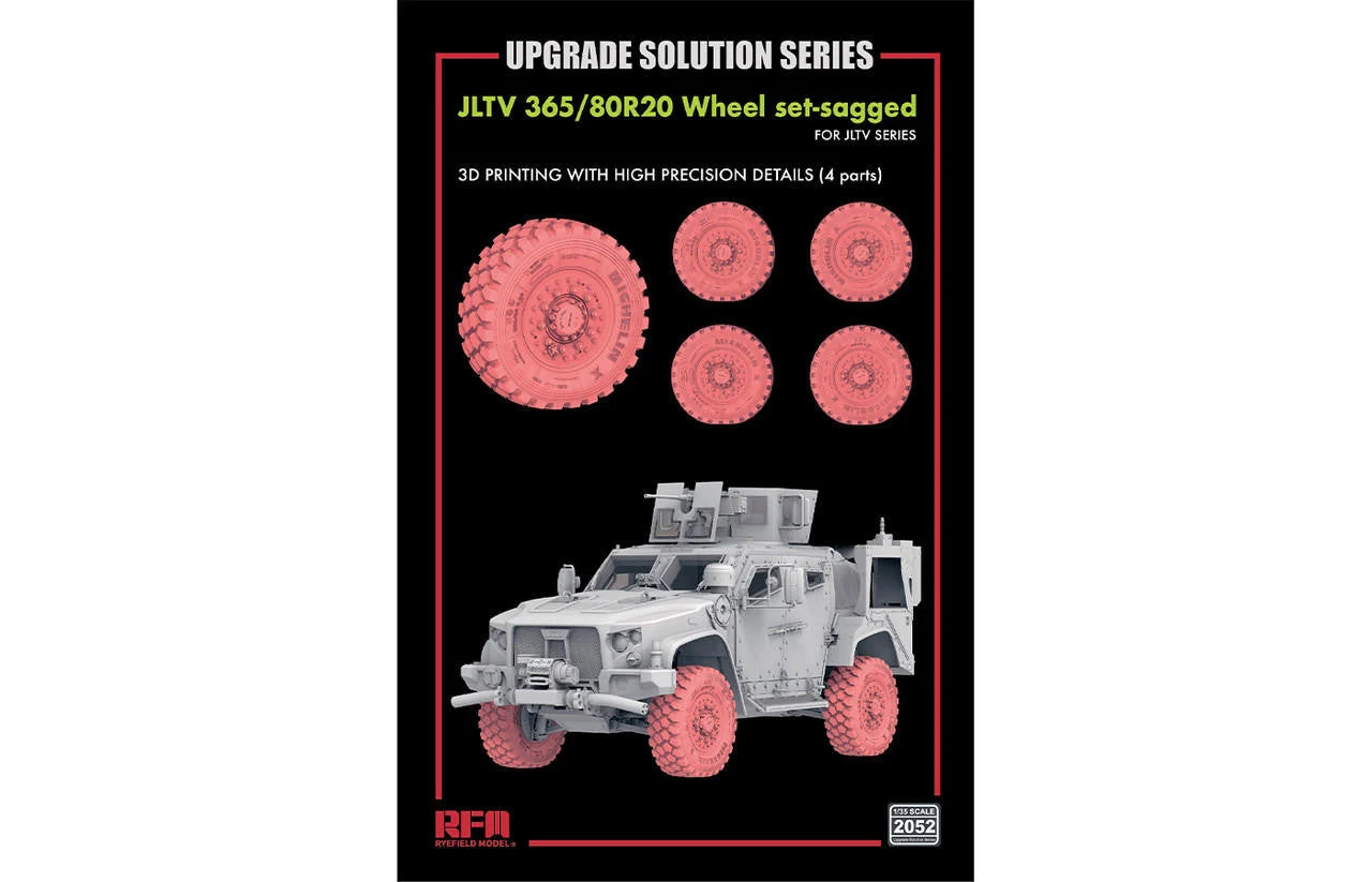 Ryefield 1/35 Ryefield Wheel set-sagged for JLTV (Total 4 3d printed wheels)