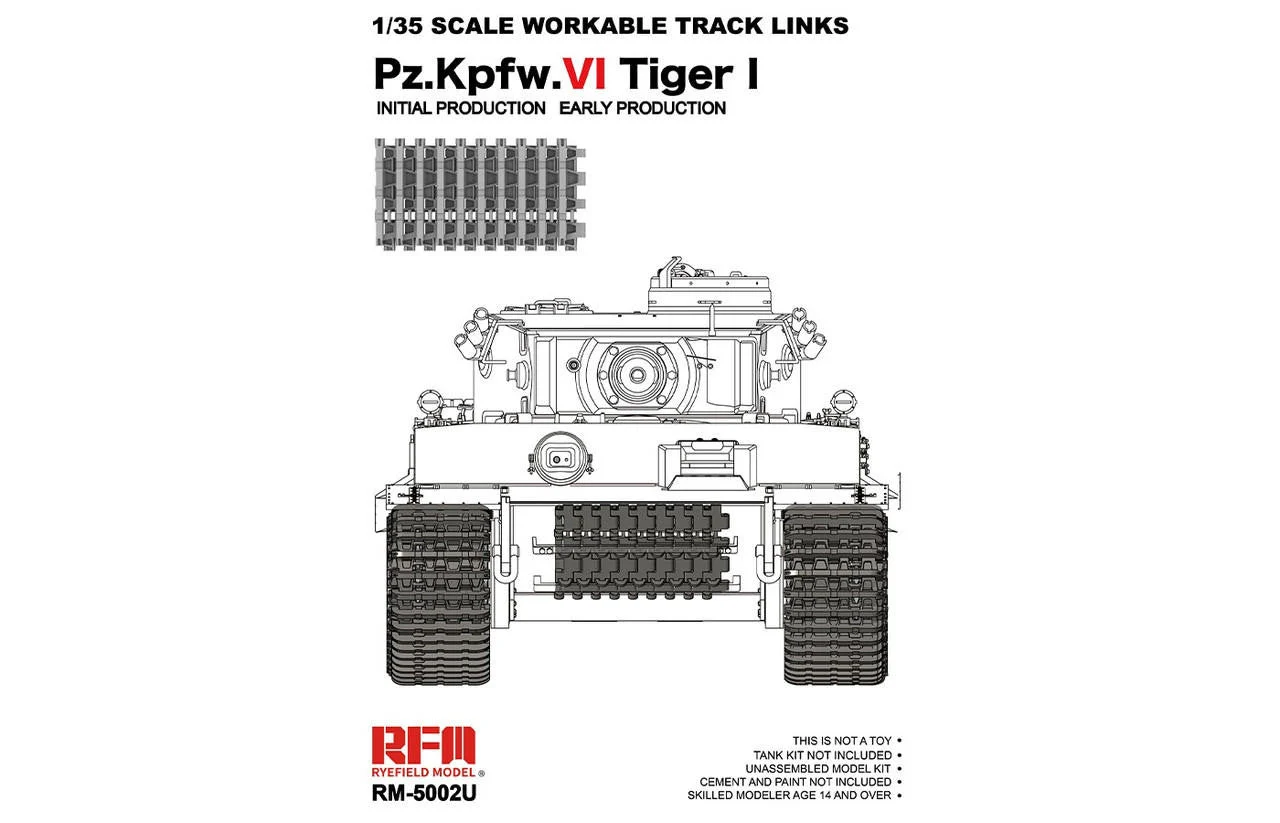 Ryefield 1/35 Ryefield Model Workable track links for Tiger I early