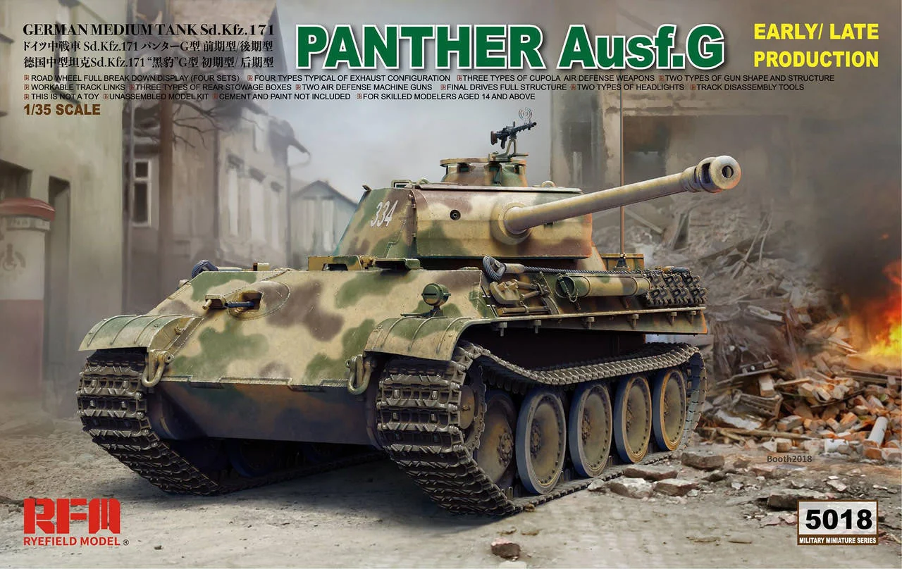 Ryefield 1/35 Ryefield Model Panther Ausf.G early/late production w/workable track links