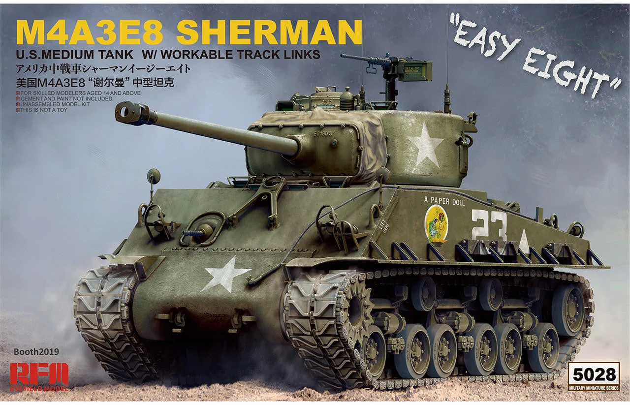 Ryefield 1/35 Ryefield Model M4A3E8 Sherman Easy Eight with Workable Tracks