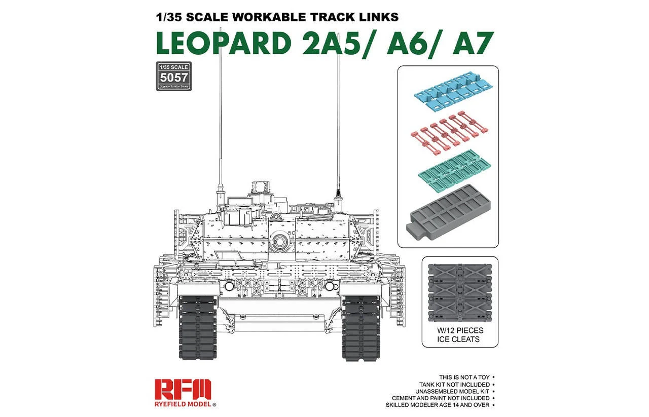 Ryefield 1/35 Ryefield Model Workable Track Links Leopard 2