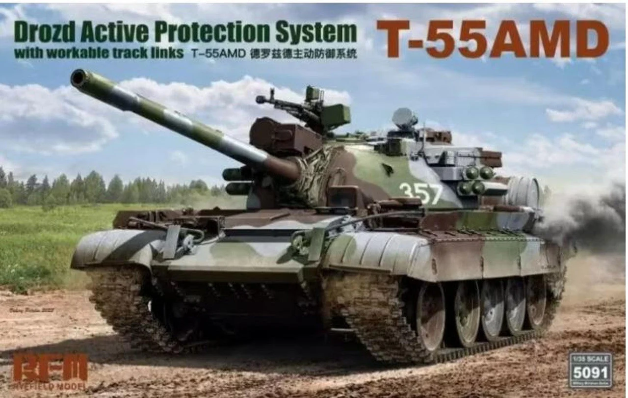 Ryefield 1/35 Ryefield T-55 AMD Drozd Active Protection System W/ Track Links