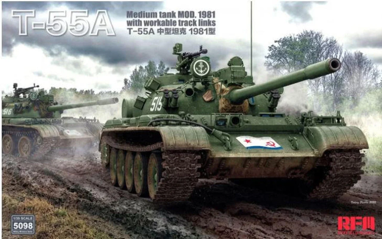 Ryefield 1/35 Ryefield T-55A Medium Tank Mod.1981 W/ Workable Track Links