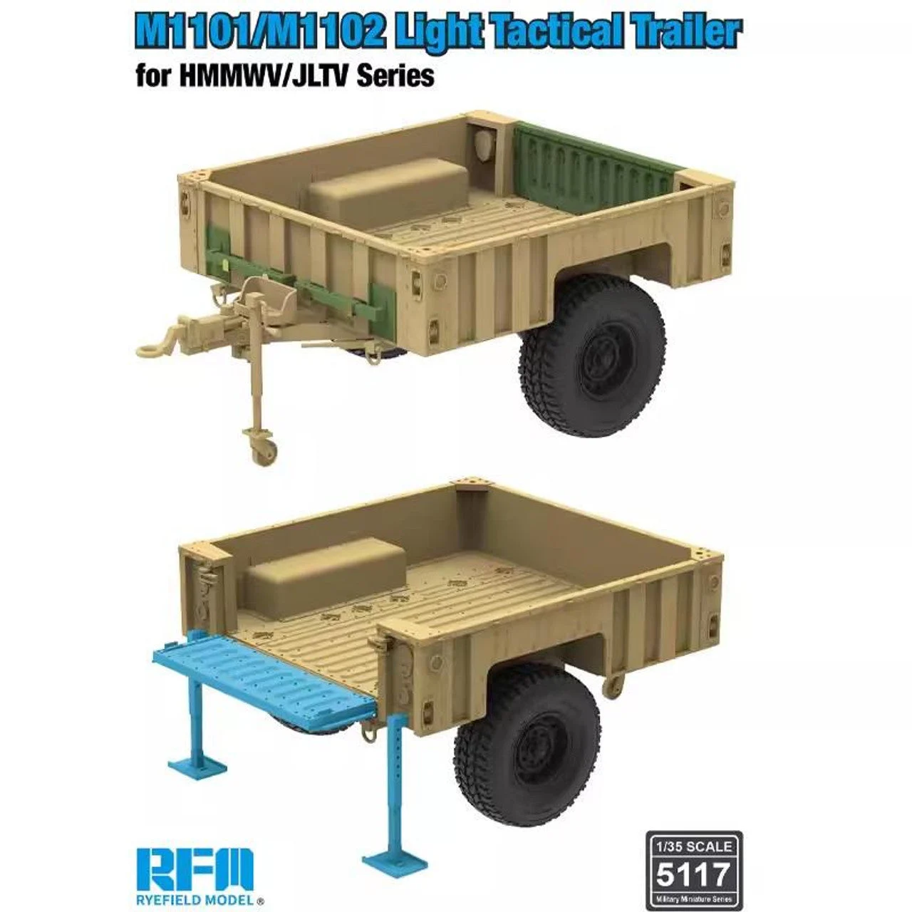 Ryefield 1/35 Ryefield M1101/M1102 LightTactical Trailer for HMMWV/JLTV Series