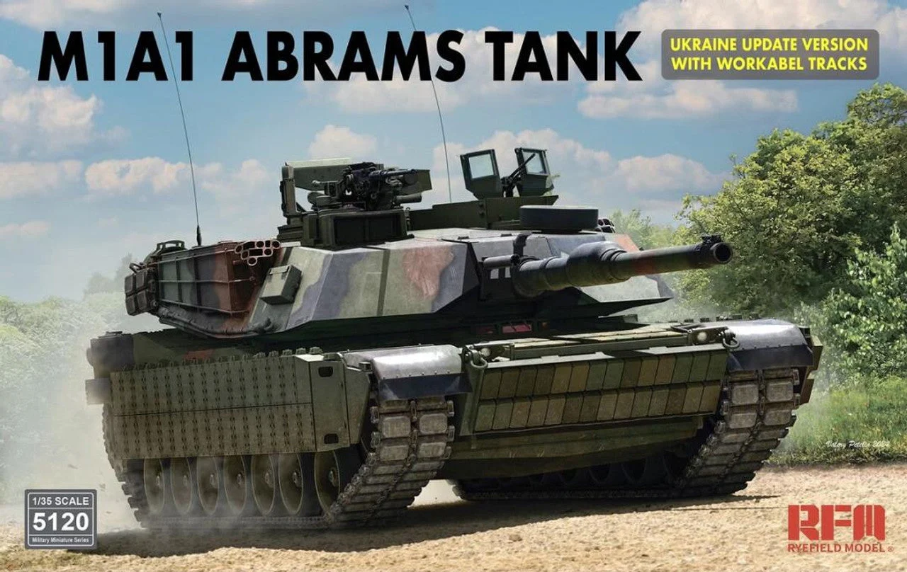 Ryefield 1/35 Ryefield M1A1 Abrams Tank Ukraine Update Version Plastic Model Kit