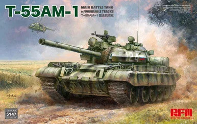 1/35 Ryefield T-55AM-1 Main Battle Tank w/ workable tracks Plastic Model Kit