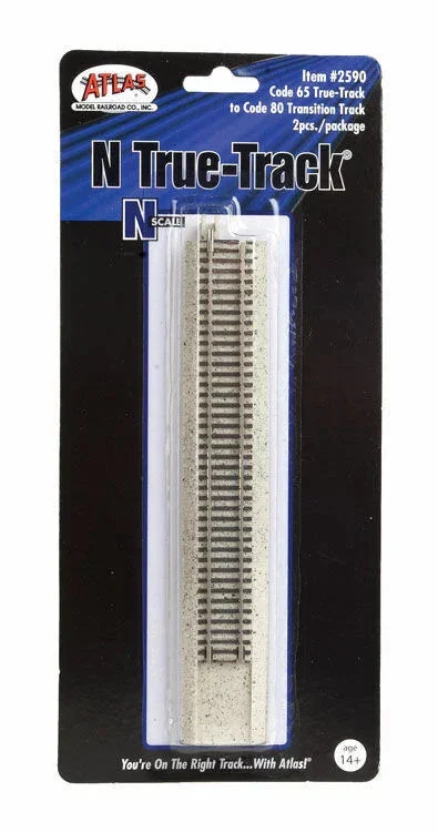 N Atlas Code 80 TRANSITION TRACK [2 PCS / PKG] 2590 - Atlas Trains