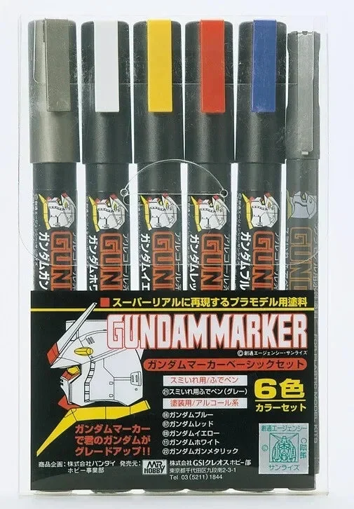 GMS105 Mr. Hobby Set of 6 Gundam Marker Basic - GSI Creos