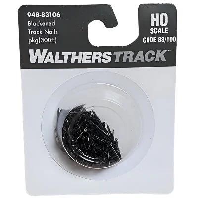 Walthers HO Track Nails Blackened 300 Pack For Code 70, 83 and 100 Track - 948-83106