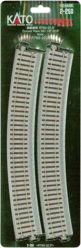 HO Kato Unitrack 790mm (31 1/8") Radius 22.5º Curve Track 4 pcs 2250