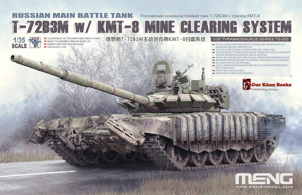 1/35 Meng Russian Main Battle Tank T-72B3M w/ KMT-8 Mine Clearing System - TS053