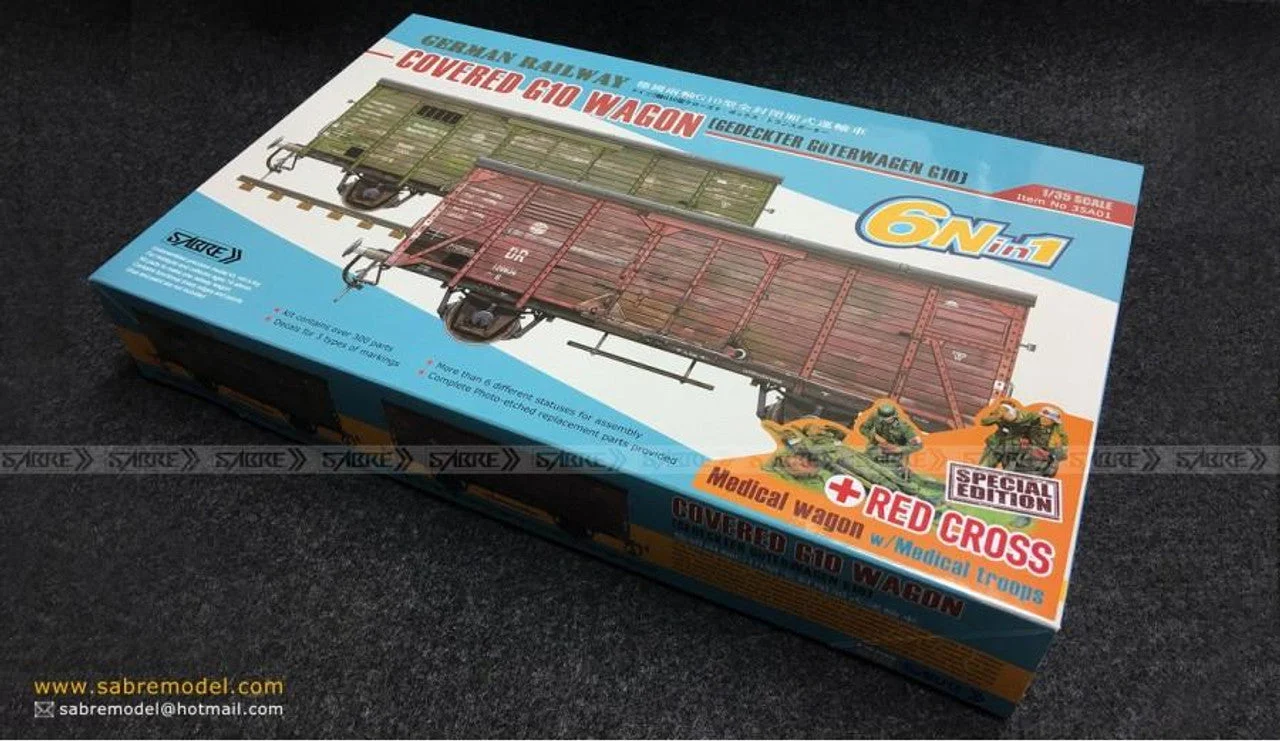 Sabre Model 1/35 Sabre Model German COVERED G10 WAGON Red Cross Special Edition