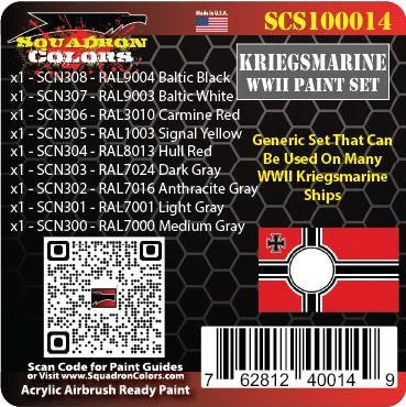 Squadron Colors Kriegsmarine WWII Paint Set Acrylic Airbrush Paint Set