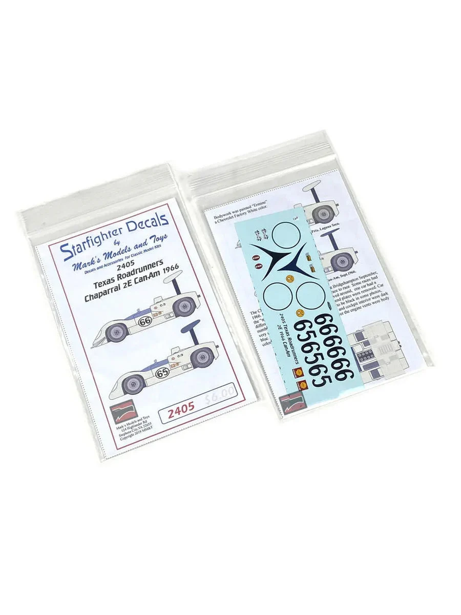 1/24 Starfighter Decals - Texas Roadrunners 2: Chaparral 2E Can Am 1966
