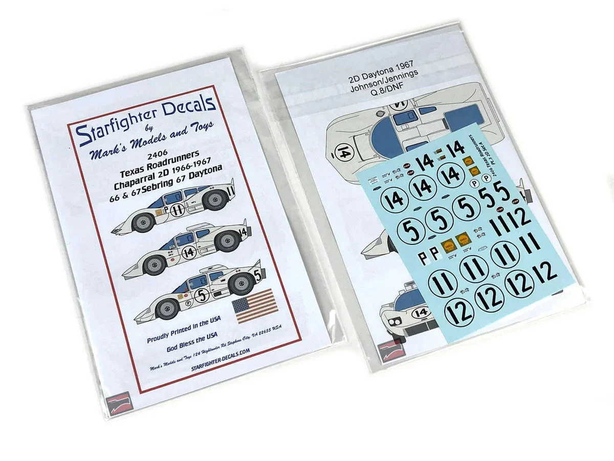 1/24 Starfighter Decals - Texas Roadrunners 2D Coupe