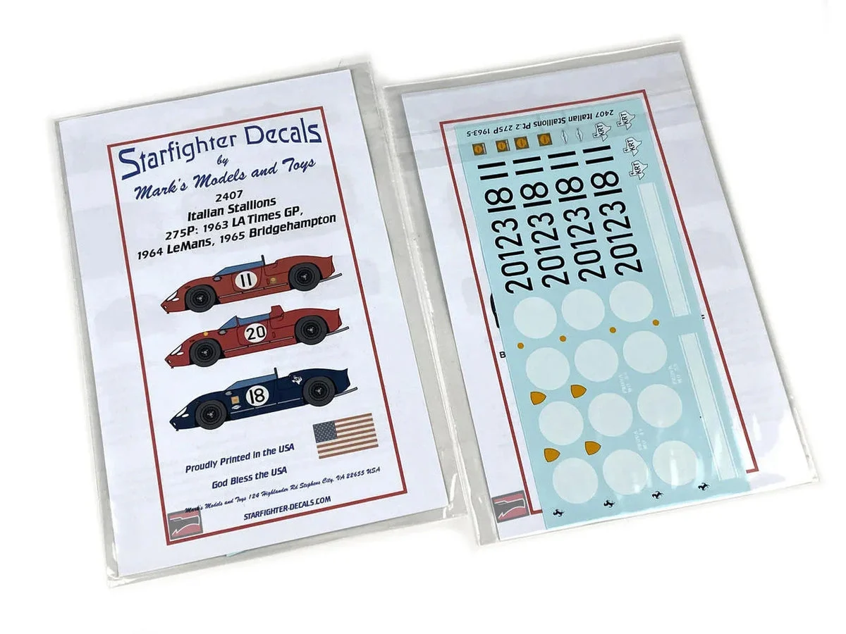 1/24 Starfighter Decals - Itallian Stallions Part 1 275P LeMans Sebring USRRC