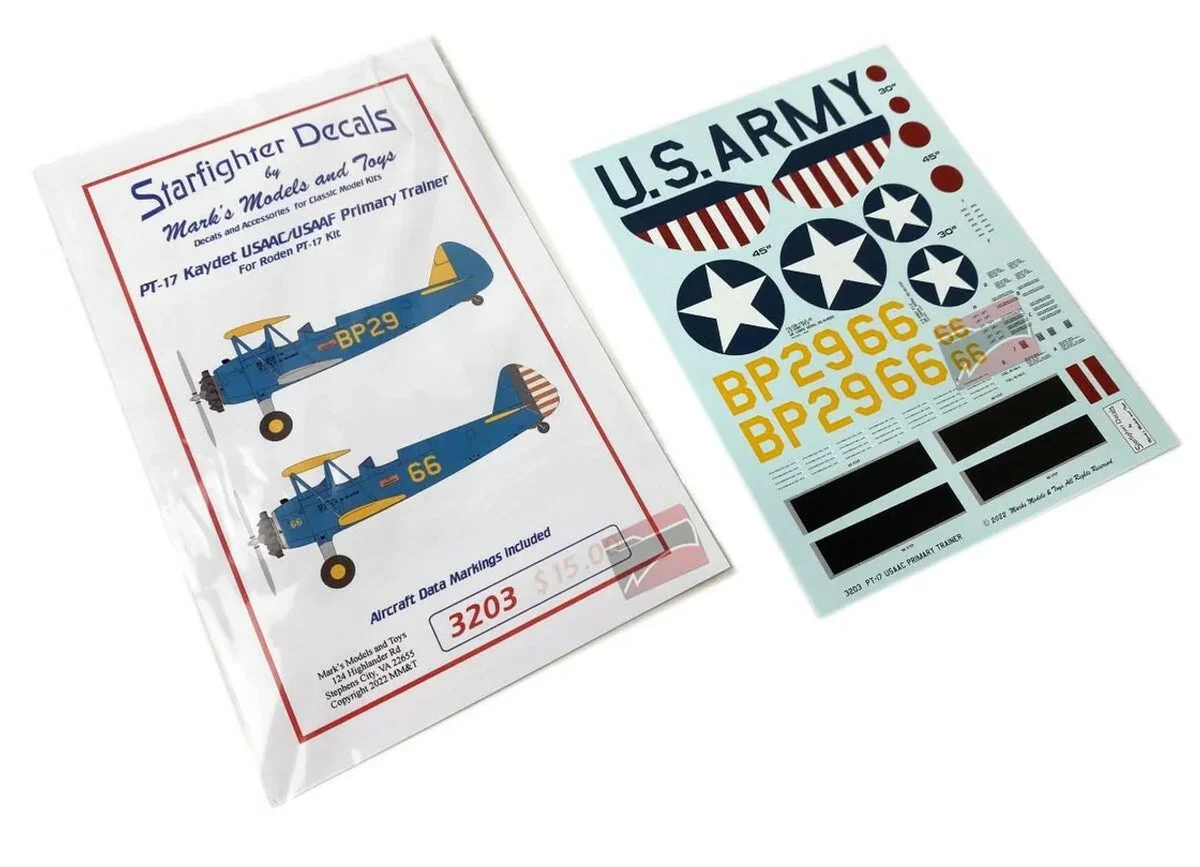 1/32 Starfighter Decals PT-17 Kaydet Stearman USAAF Trainer
