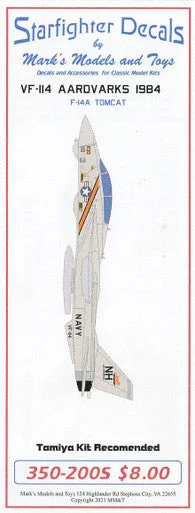 1/350 Starfighter Decals VF-114 Aardvarks CVW-11 1984