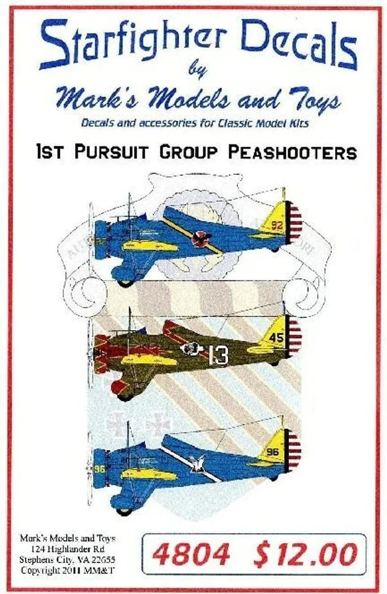 1/48 Starfighter Decals - P-26 1st Pursuit Group