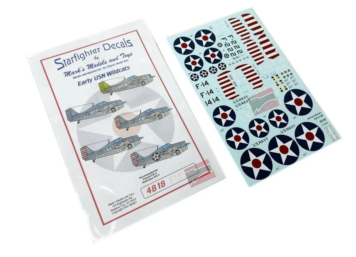 1/48 Starfighter Decals F4F-3 Wildcat Early USN Wildcats