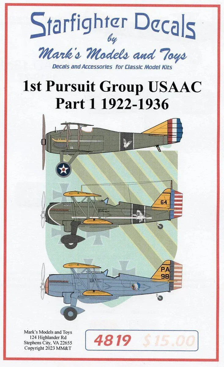 1/48 Starfighter Decals 1st Pursuit Group USAAC Pt.1