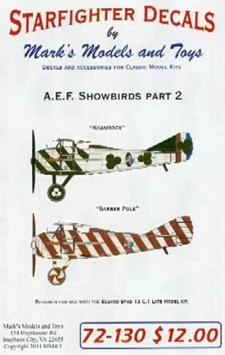 1/72 Starfighter Decals - AEF Showbirds Shamrock and Barber Pole
