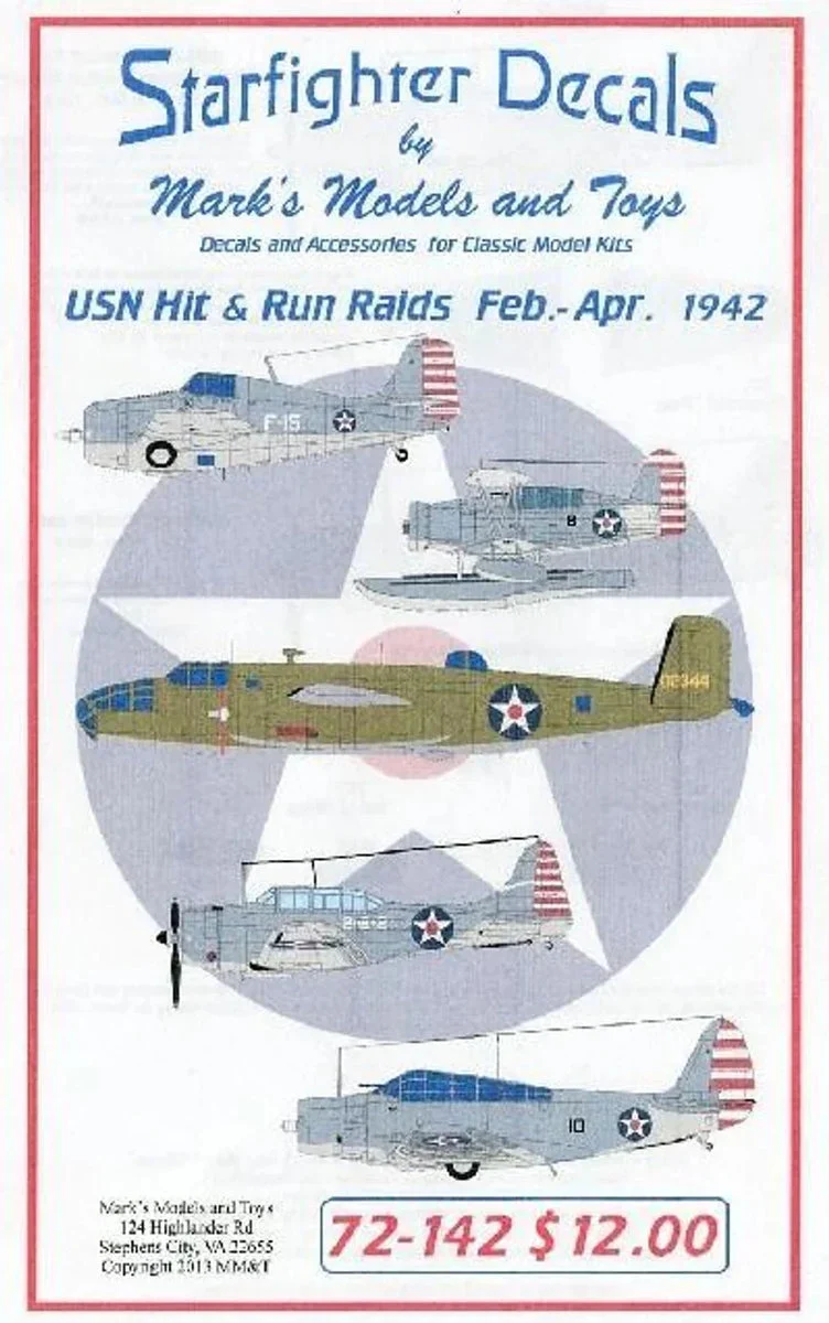 1/72 Starfighter Decals - USN Hit & Run Raids