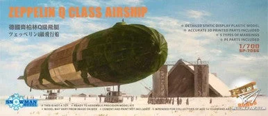 1/700 Snowman Zeppelin Q Class Airship w/3D printed BE2c Plastic Model Kit - Snowman Models