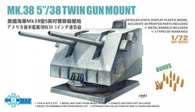 1/72 Snowman Mk 38 5"/38 Twin Gun Mount Plastic Model Kit - Snowman Models