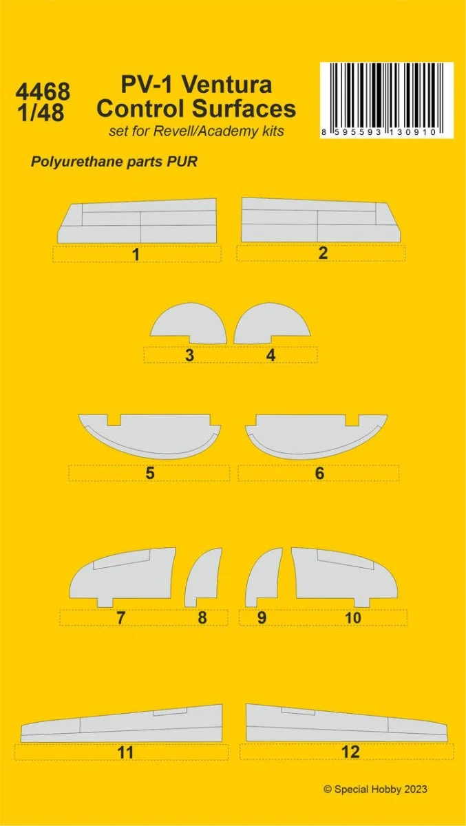 Special Hobby 1/48 CMK PV-1 Ventura Control Surfaces