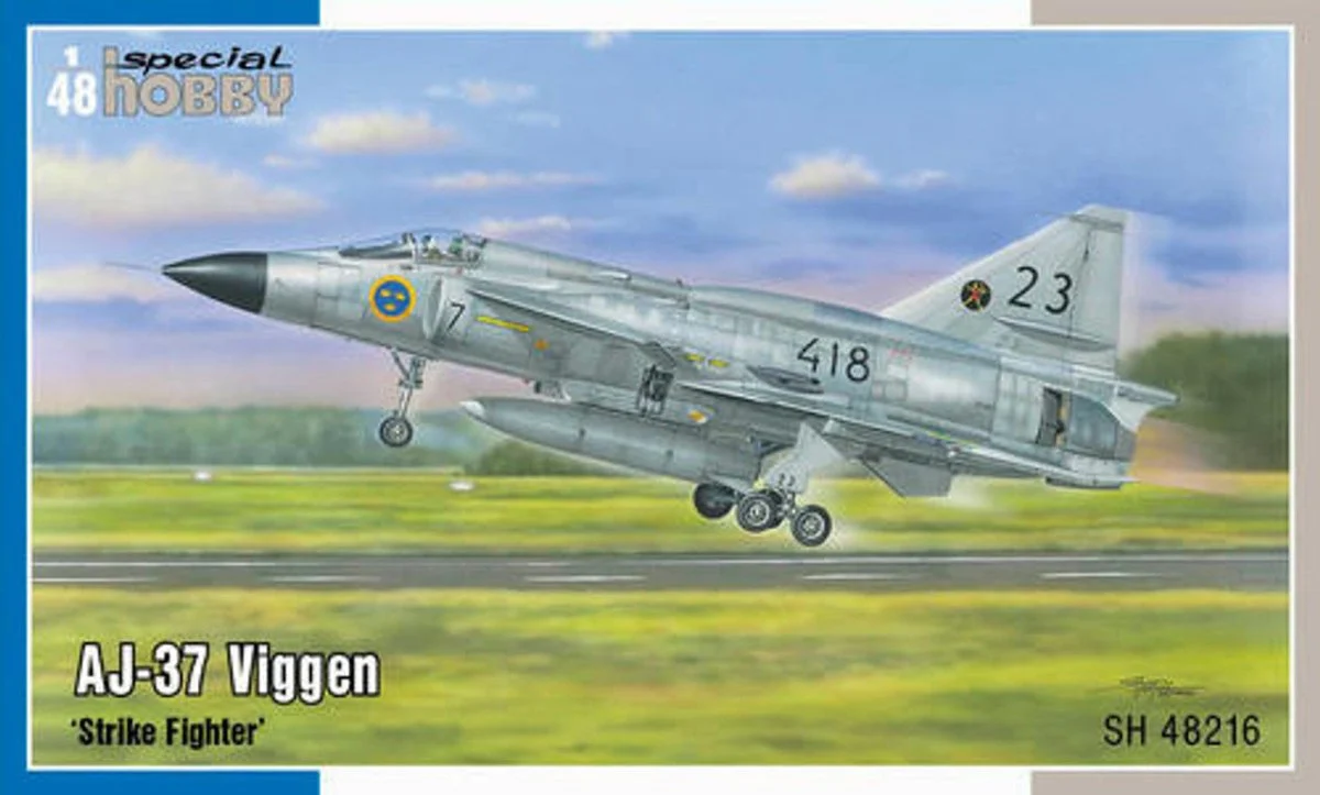 Special Hobby 1/48 Special Hobby AJ-37 Viggen Strike Fighter Plastic Model Kit