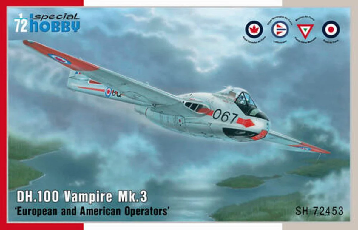Special Hobby 1/72 Special Hobby DH.100 Vampire Mk.3 European and American Operators Plastic Model Kit