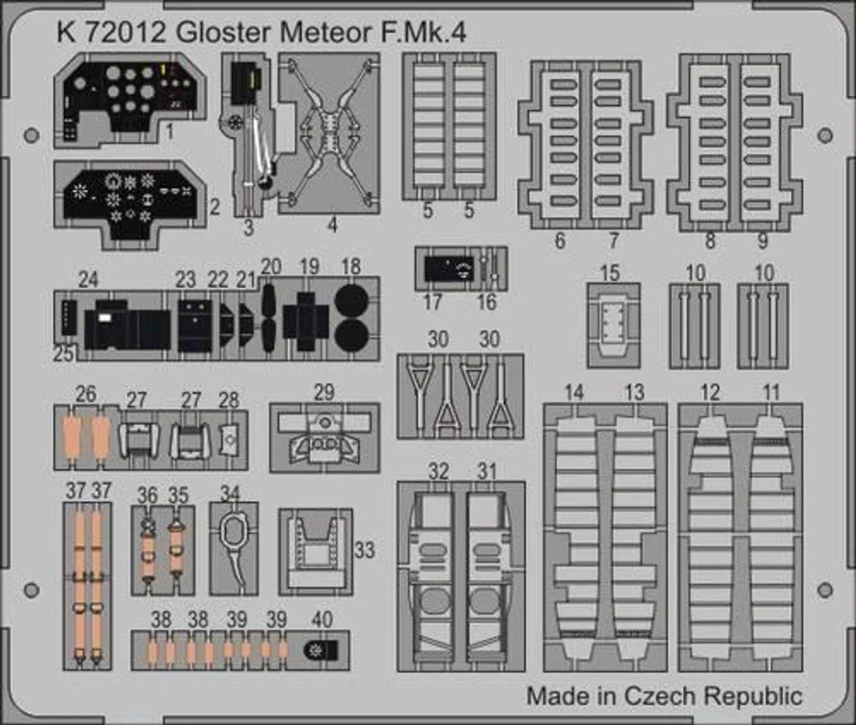 Special Hobby 1/72 Special Hobby Gloster Meteor Mk.4 color photo Photo Etch Detail Set
