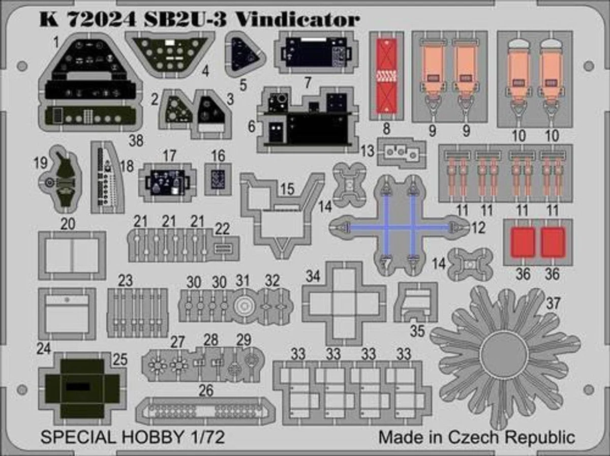 Special Hobby 1/72 Special Hobby SB2U-3 Vindicator Photo Etch Detail Set