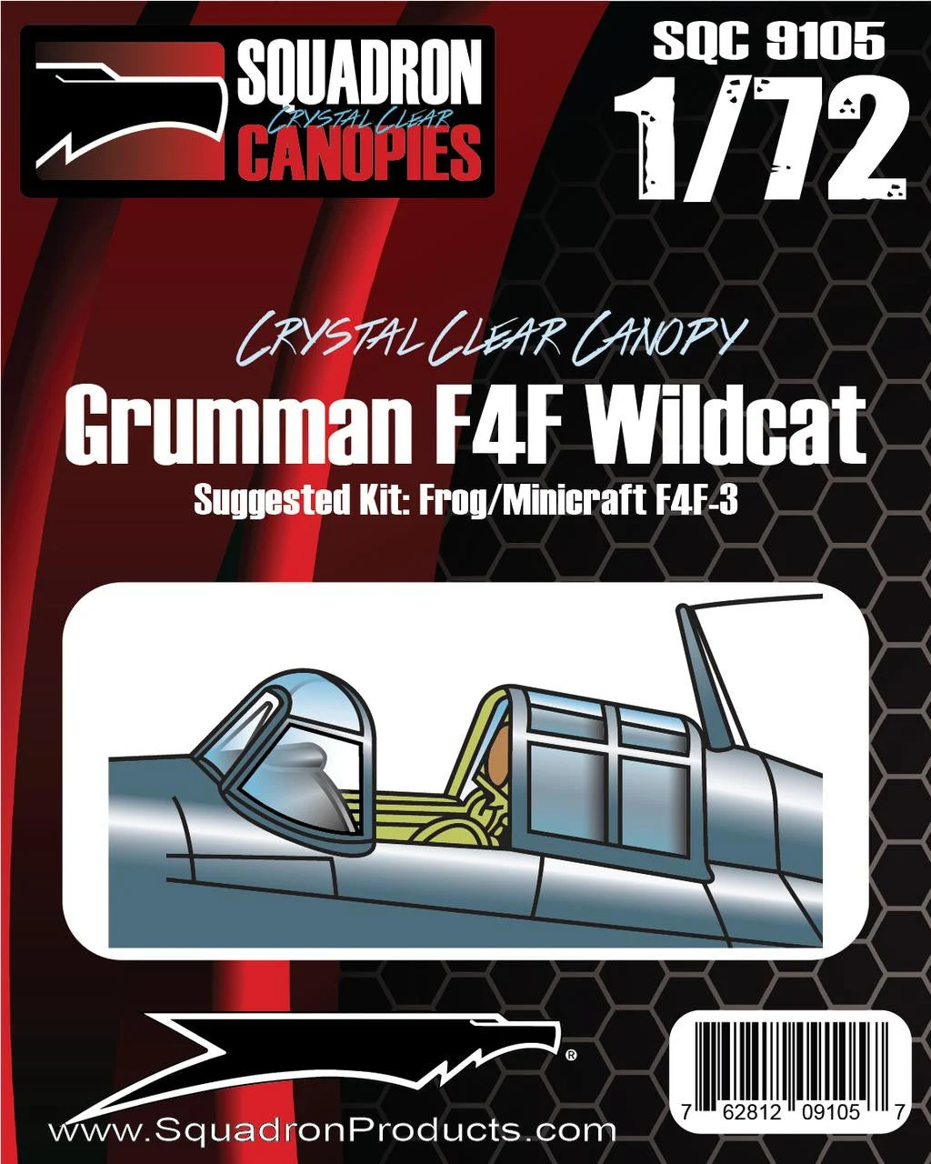 Squadron 1/72 Squadron Crystal Clear Canopy - Grumman F4F Wildcat (Frog / Minicraft)
