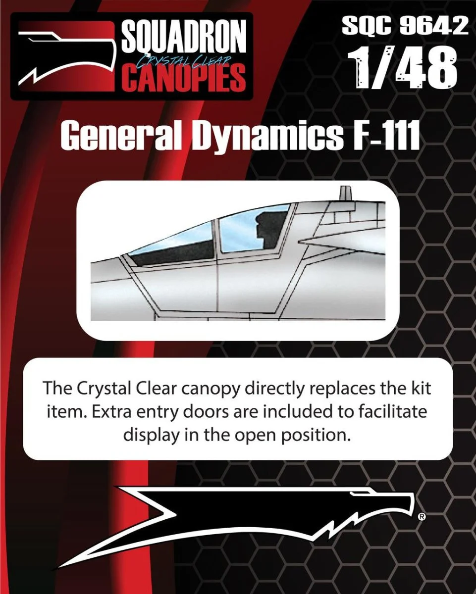 Squadron 1/48 Squadron Crystal Clear Canopy - General Dynamics F-111 (Academy)