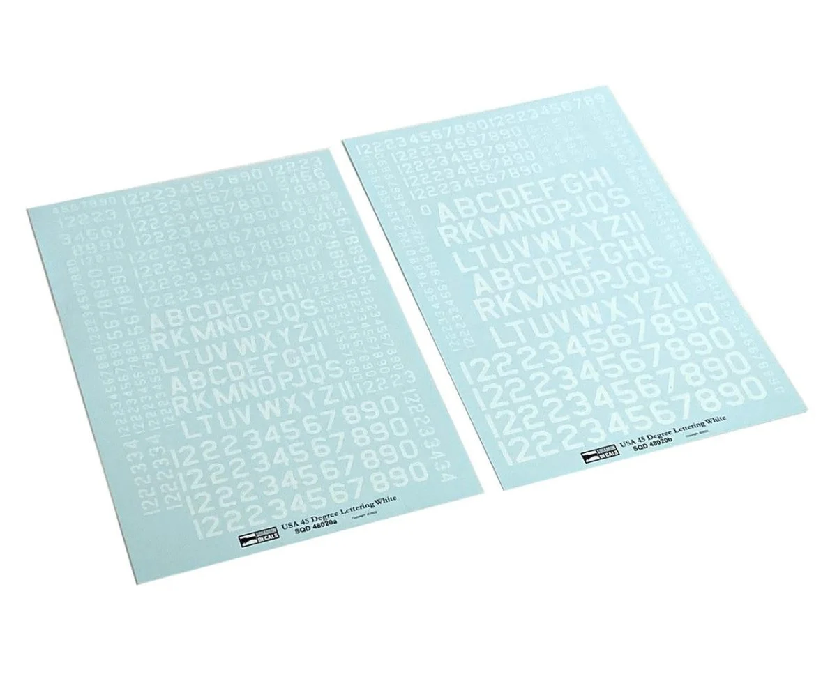 Squadron 1/48 Squadron Decals - USA 45 Degree White Lettering Set
