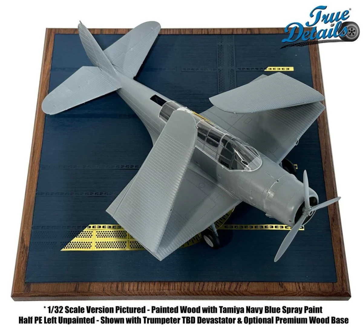 Squadron 1/72 True Details Carrier Deck Section Wood + PE Display Base 5-1/4" x 5-1/4"