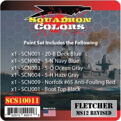 Squadron Colors Fletcher Measure 12 Revised Paint Set Acrylic Airbrush Paint (6 Colors) - Squadron Scale Colors