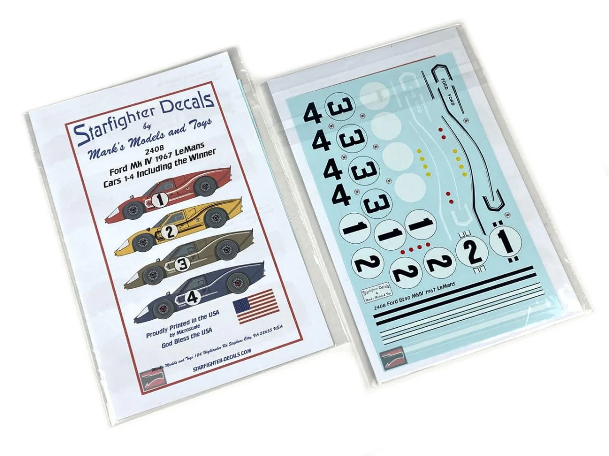 Starfighter Decals 1/24 Starfighter Decals - Ford GT40 Mk IV Lemans 1967