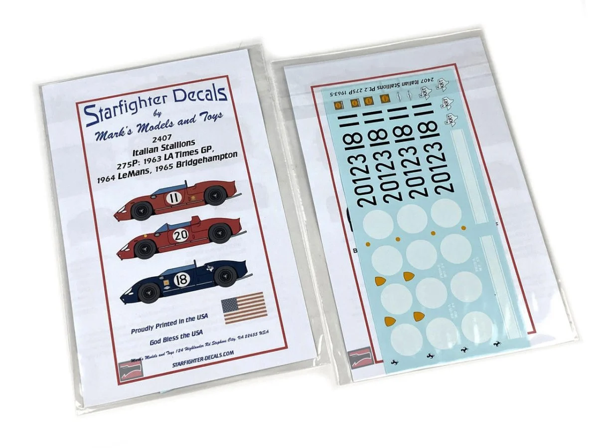 Starfighter Decals 1/24 Starfighter Decals - Itallian Stallions Part 1 275P LeMans Sebring USRRC