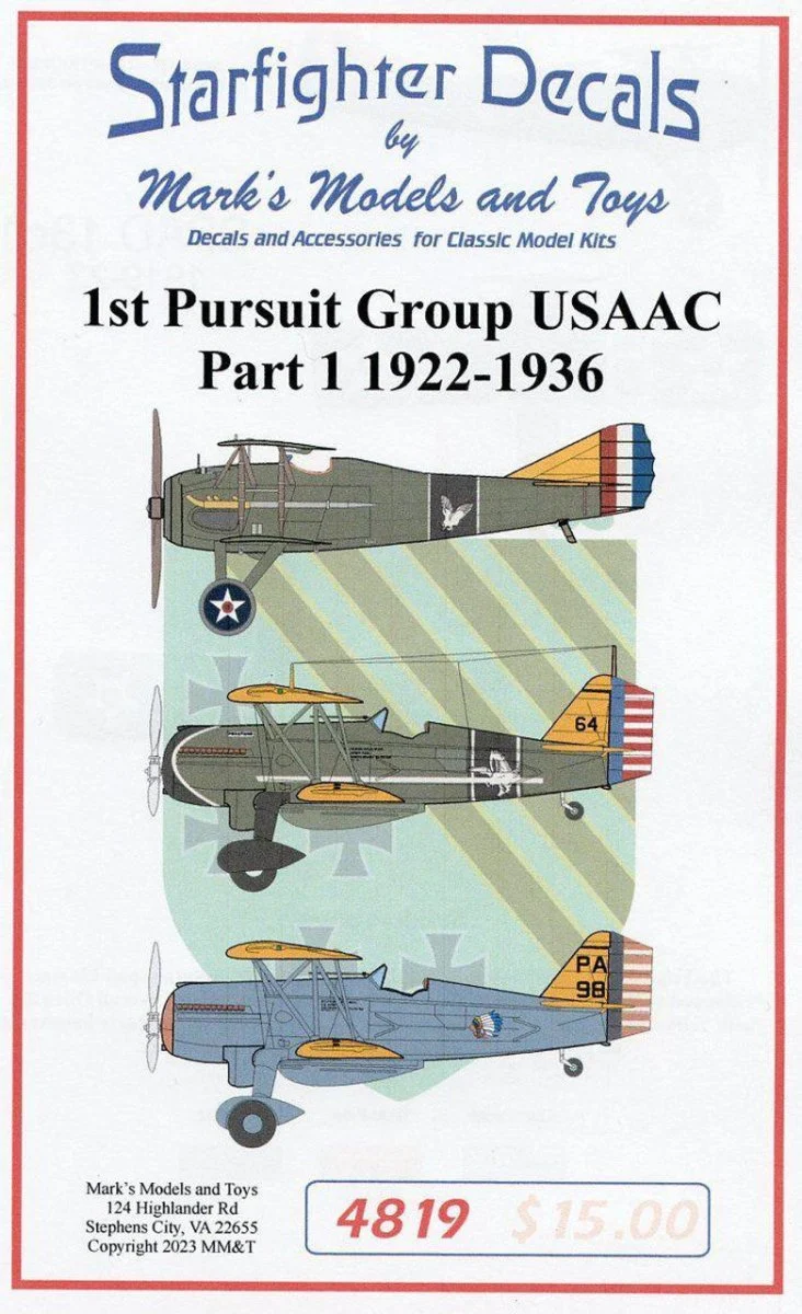 Starfighter Decals 1/48 Starfighter Decals 1st Pursuit Group USAAC Pt.1