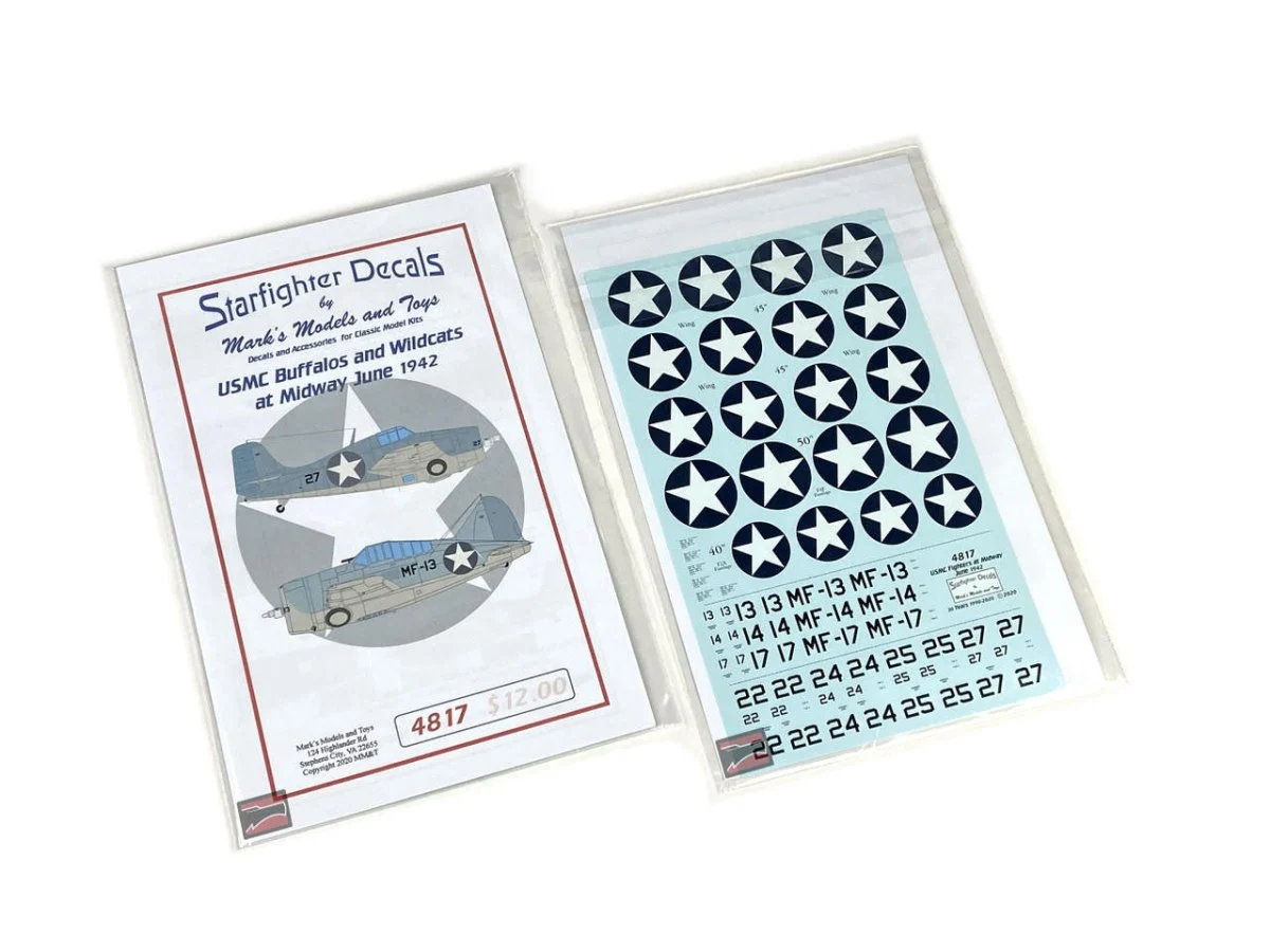 Starfighter Decals 1/48 Starfighter Decals - USMC Buffalos & Wildcats at Midway June 1942
