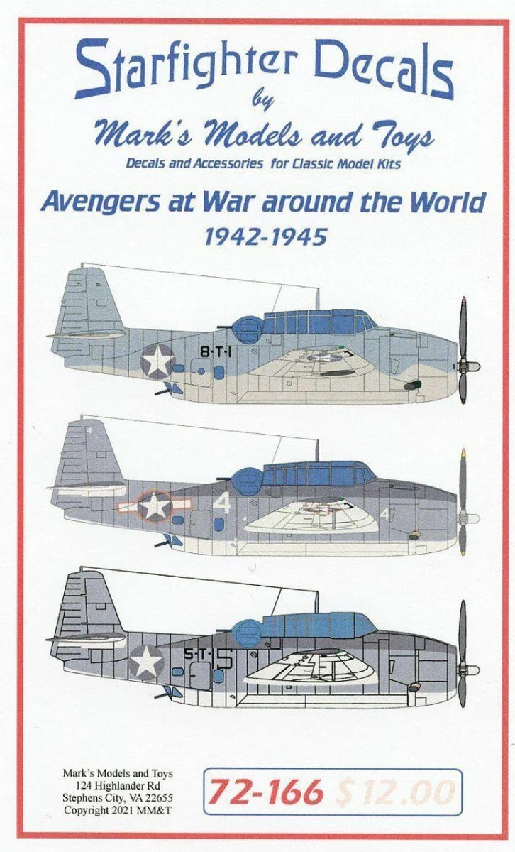 Starfighter Decals 1/72 Starfighter Decals - Avengers at War Around the World 1942-1945