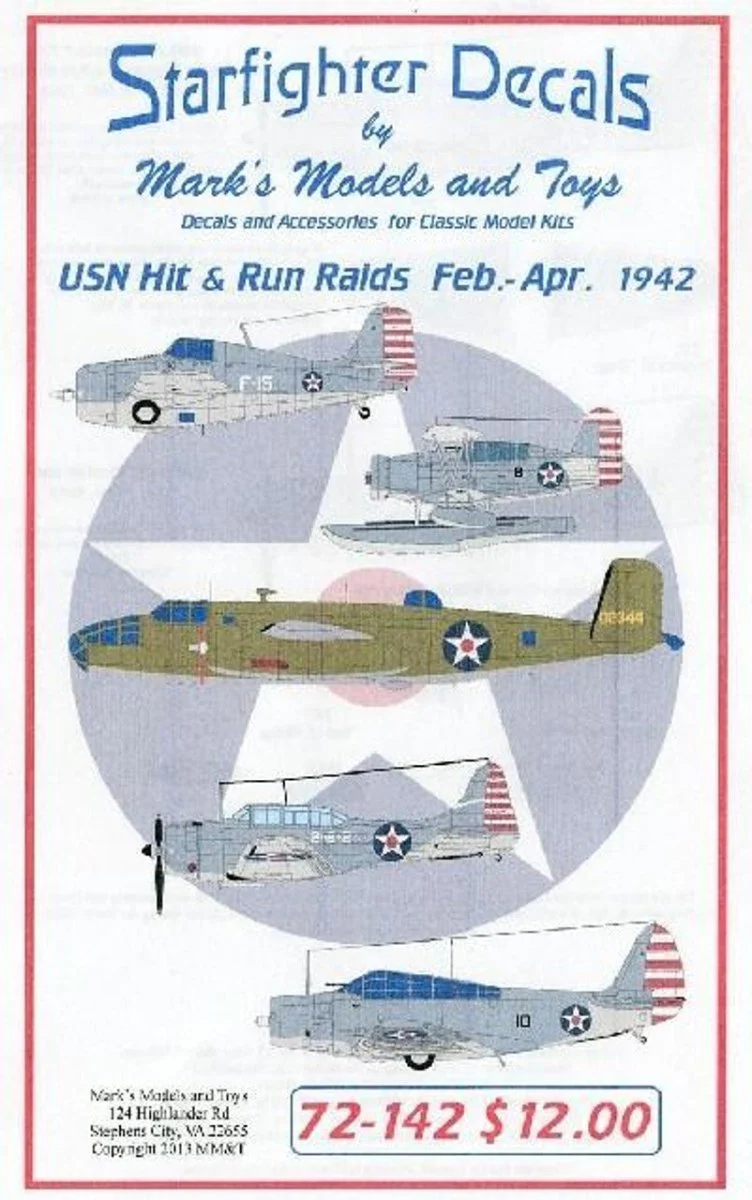 Starfighter Decals 1/72 Starfighter Decals - USN Hit & Run Raids