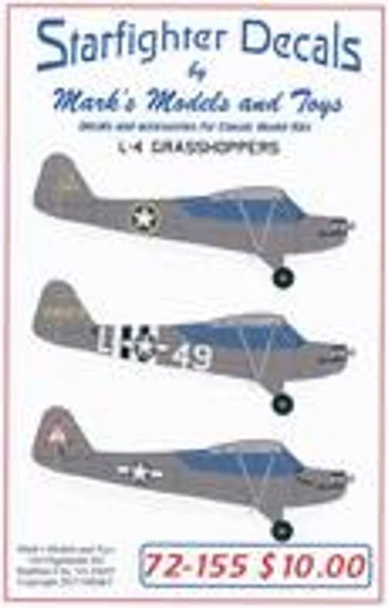 Starfighter Decals 1/72 Starfiighter Decals - L-4 Grasshoppers